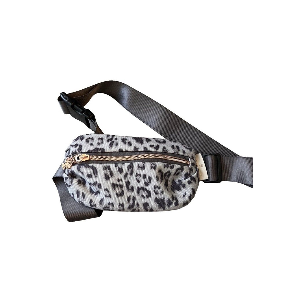 Oak and Reed Leopard Belt Bag Fanny Pack Gray Adjustable Waist Crossbody Bag